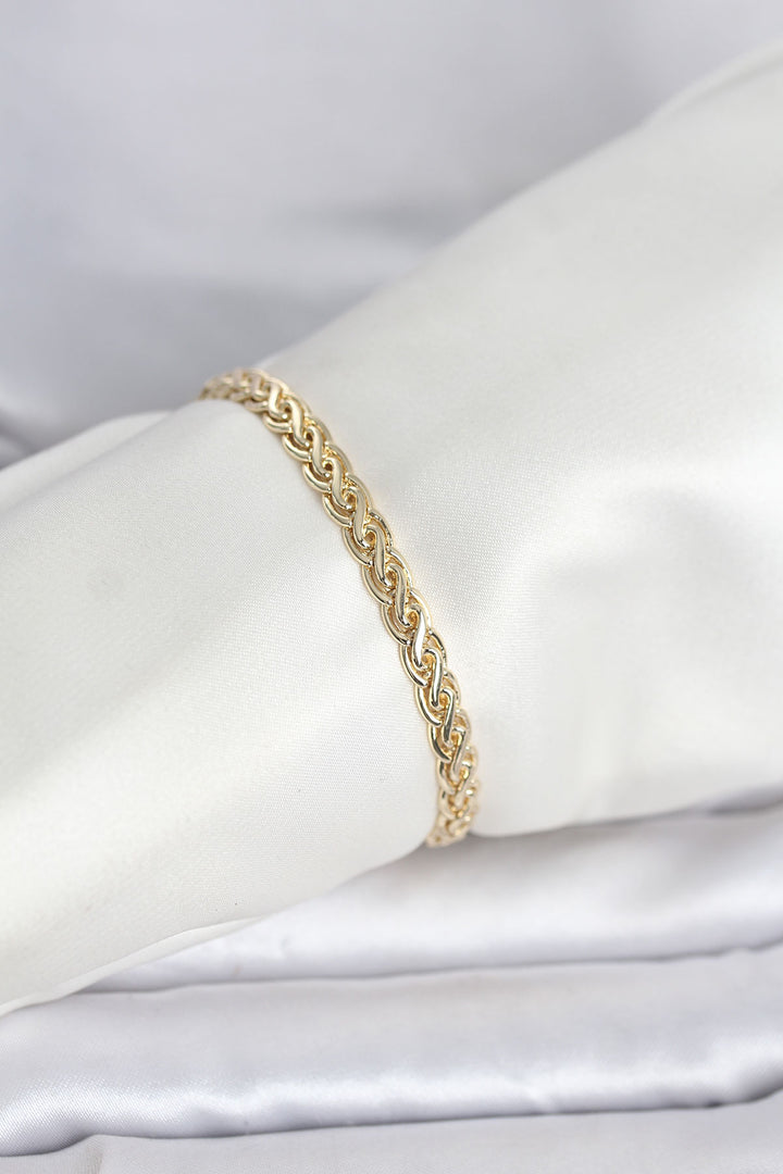 EBJ CM 14K Gold Renk Sarmal Zincir Model Kadın Bileklik - Villanueva y Geltrú
