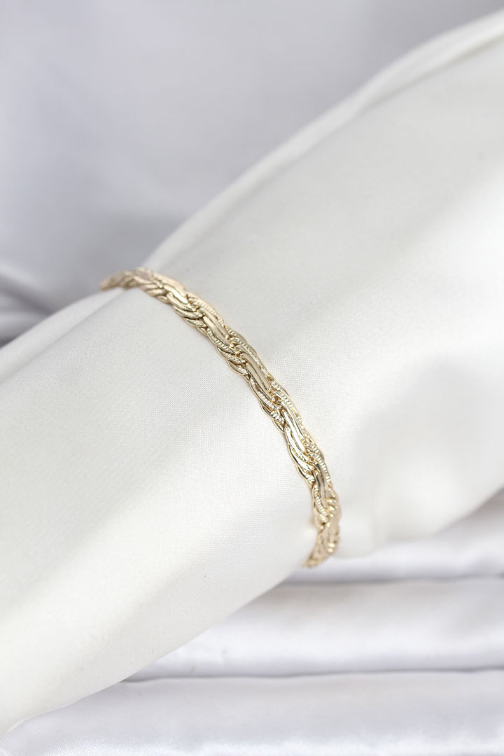 EBJ CM 14K Gold Renk Ezme Sarmal Zincir Model Kadın Bileklik - Yevpatoriia