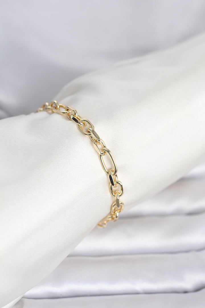 EBJ CM 14K Gold Renk Kalın Zincir Model Kadın Bileklik - Bethlehem