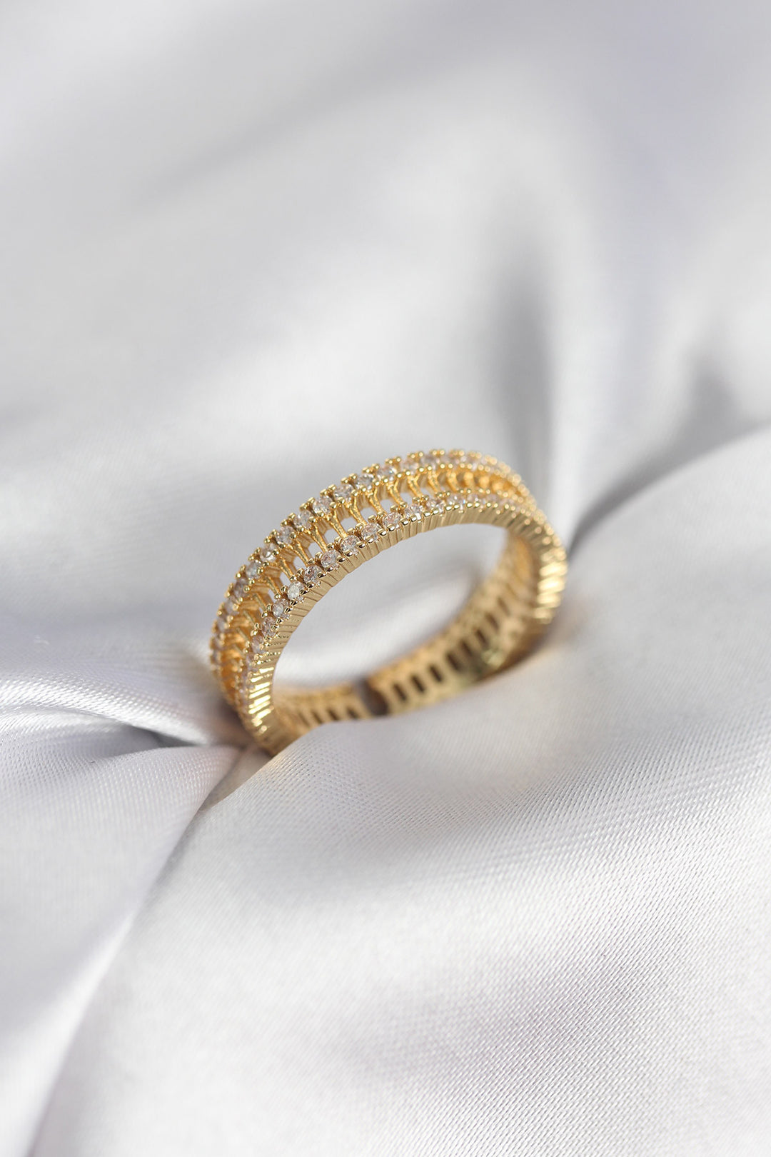 EBJ Gold Renk Minimal Zirkon Taşlı Kadın Yüzük - Milpitas