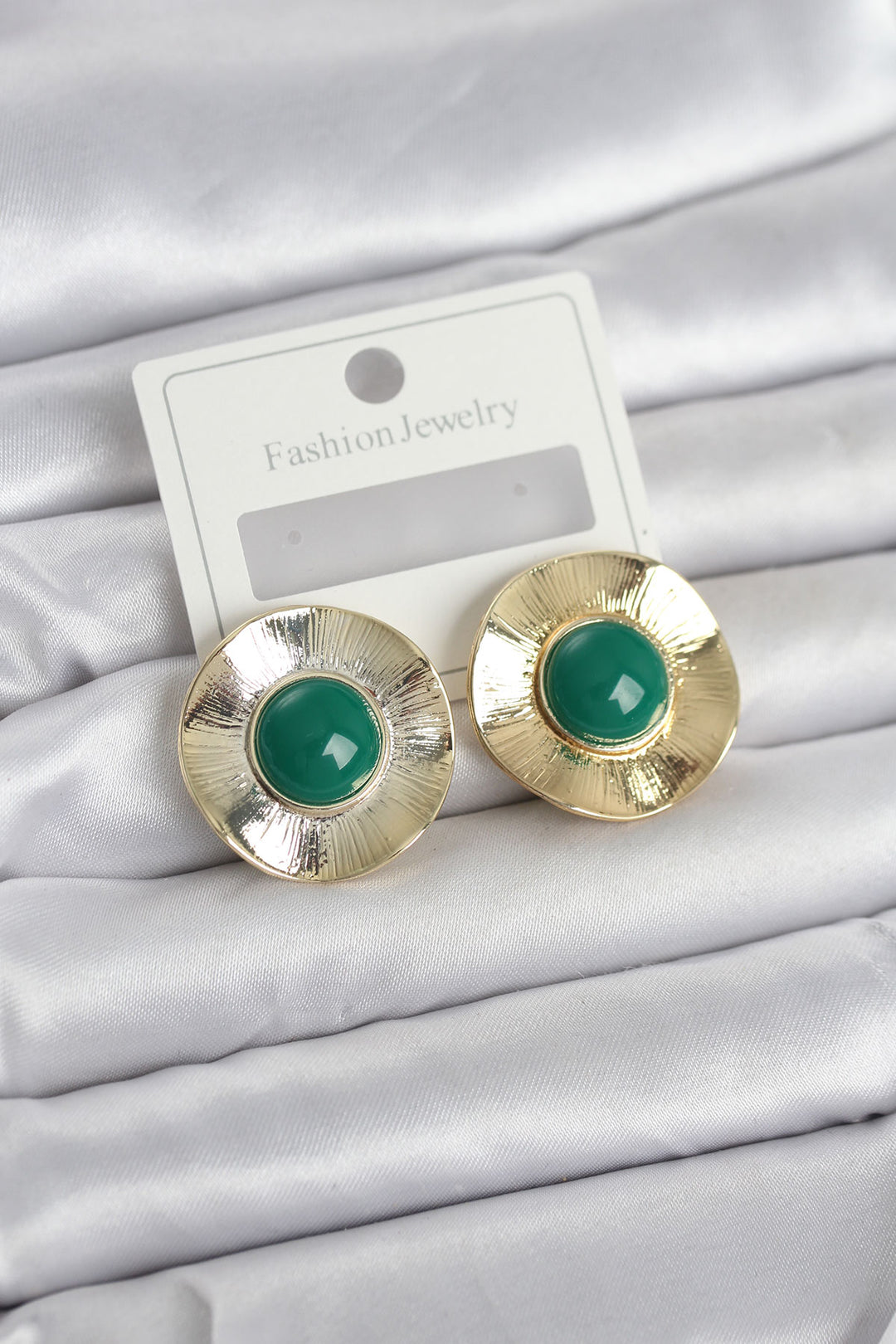 EBJ Vintage Model Yeşil Gold Renk Pirinç Kadın Küpe - Monroe