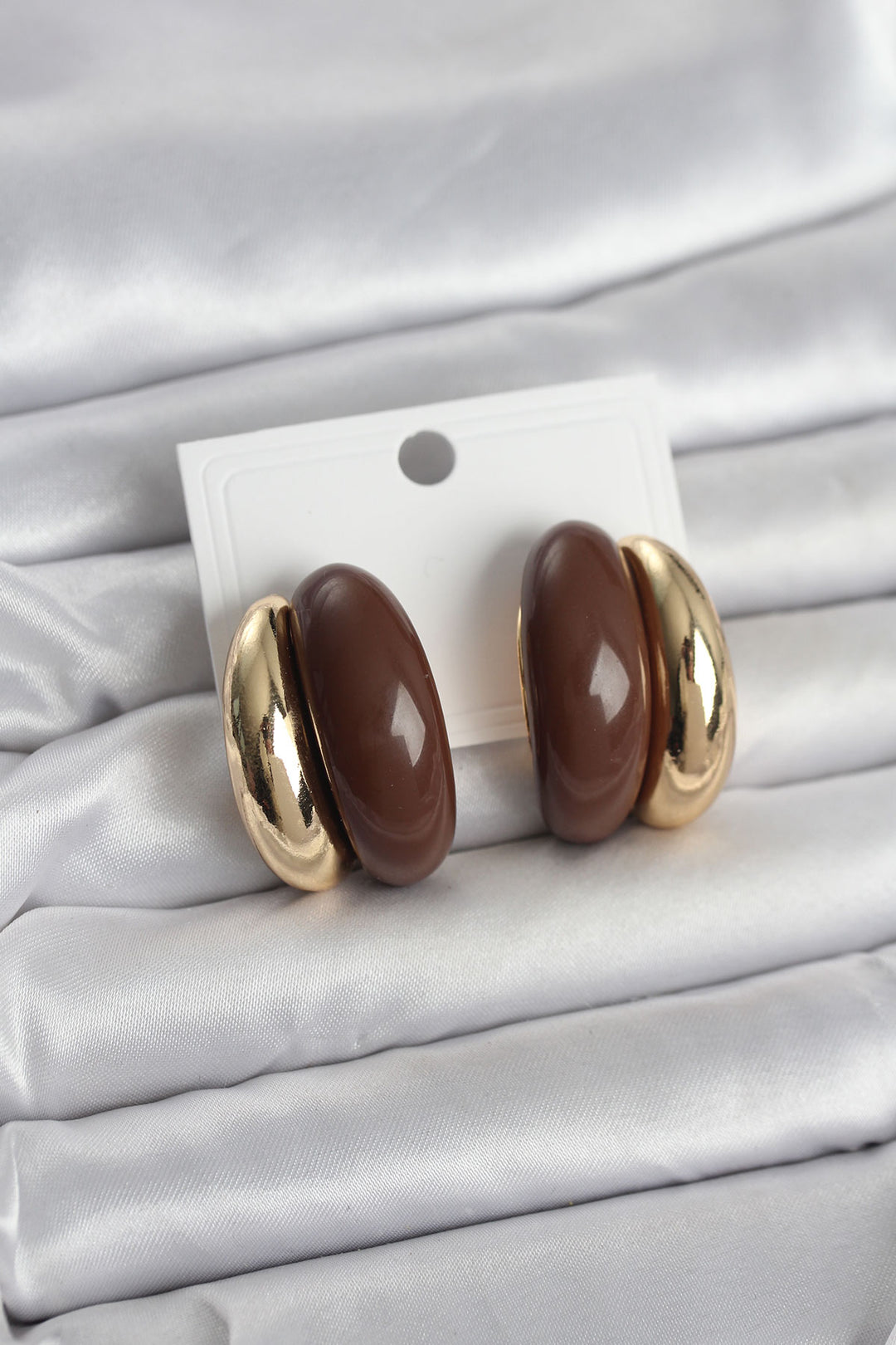 EBJ Damla Model Kahverengi Vintage Gold Renk Kadın Küpe - Cuyahoga Falls