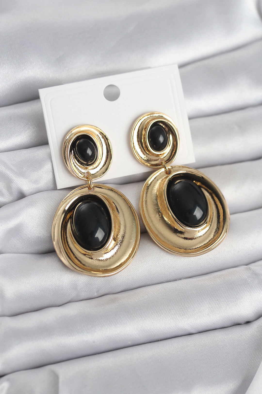 EBJ Siyah Sallantılı Damla Model Gold Renk Vintage Kadın Küpe - Suceava