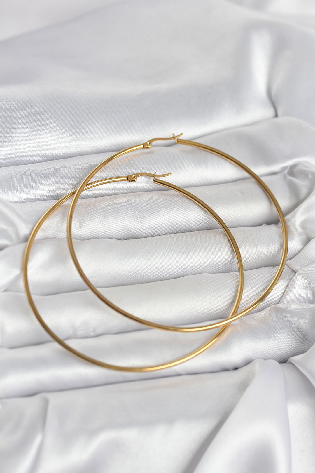 EBJ 316L Çelik Gold Renk 80 mm Kadın Halka Küpe - Pärnu
