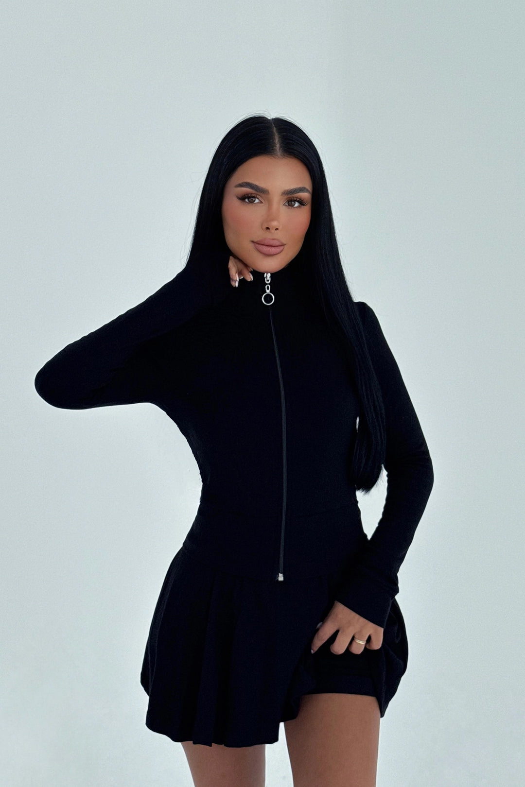 EYY Women Black Lola Shorts and Skirt Set - Plasencia