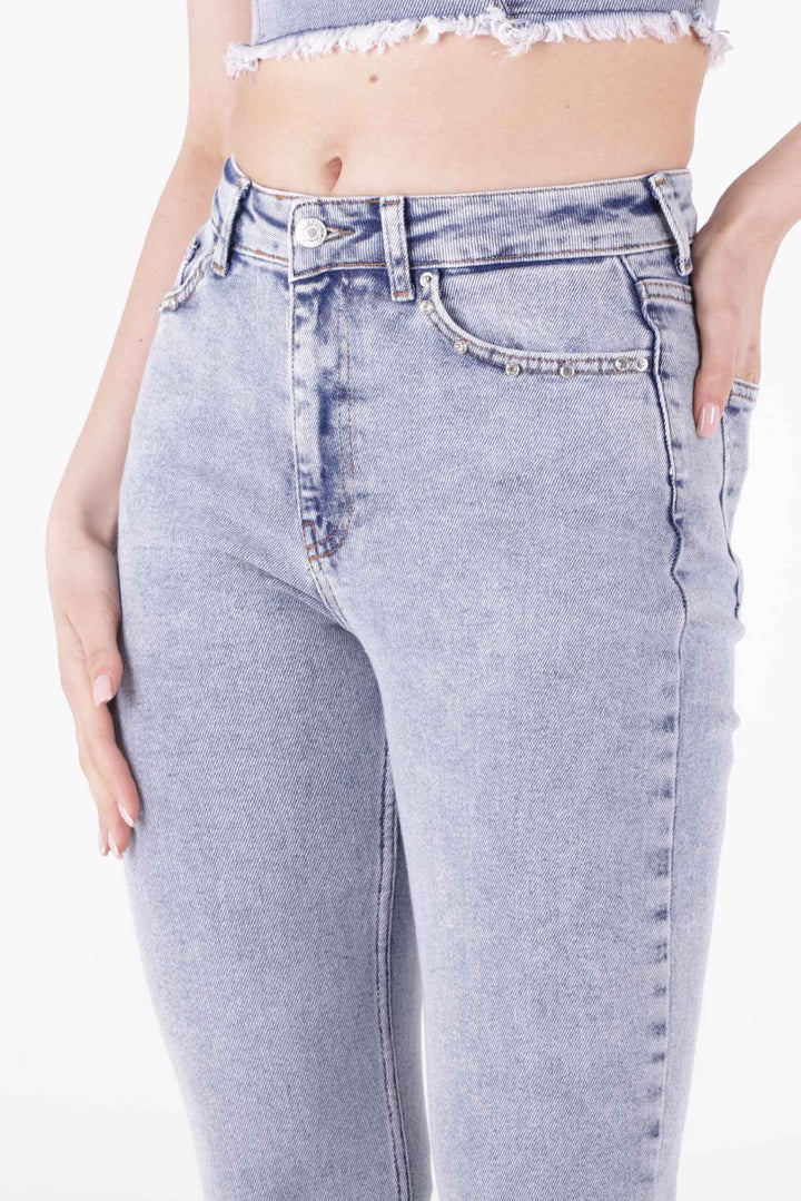 XLJ Mom Jean with Side Slits Mixed - Poti