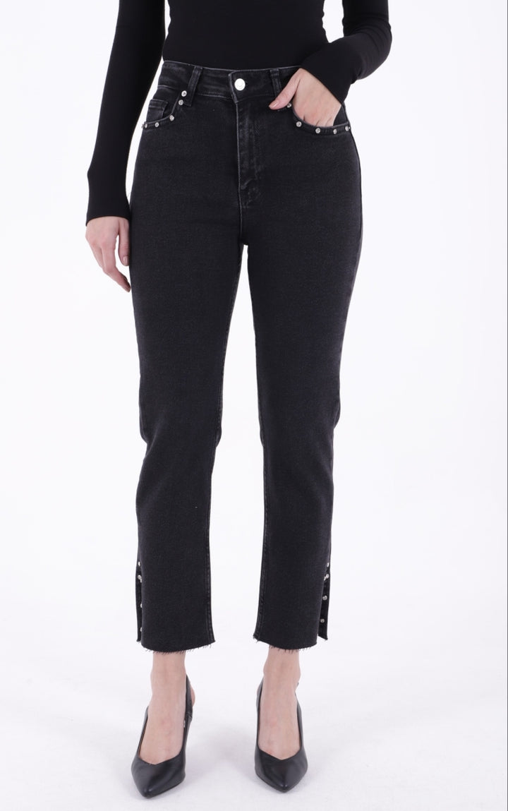 XLJ Mom Jean with Side Slits Mixed - Charleroi
