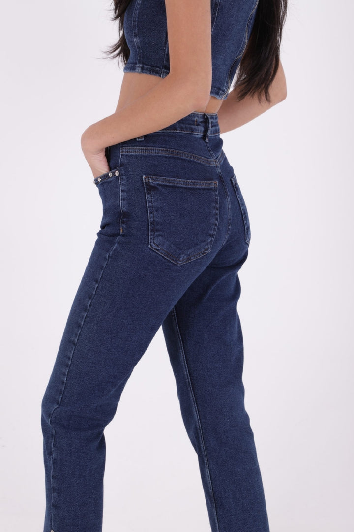 XLJ Mom Jean with Side Slits Mixed - Cuautitlán Izcalli