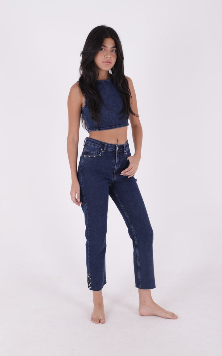 XLJ Mom Jean with Side Slits Mixed - Cuautitlán Izcalli