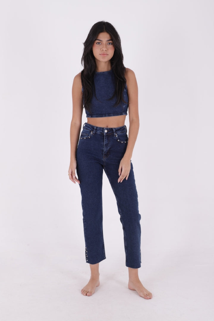 XLJ Mom Jean with Side Slits Mixed - Cuautitlán Izcalli