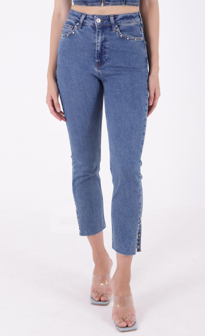 XLJ Mom Jean with Side Slits Mixed - Bisceglie