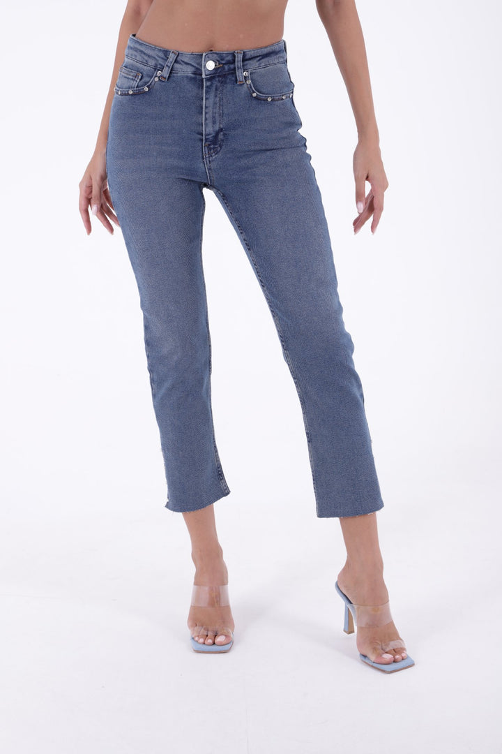XLJ Mom Jean with Side Slits Mixed - Spring