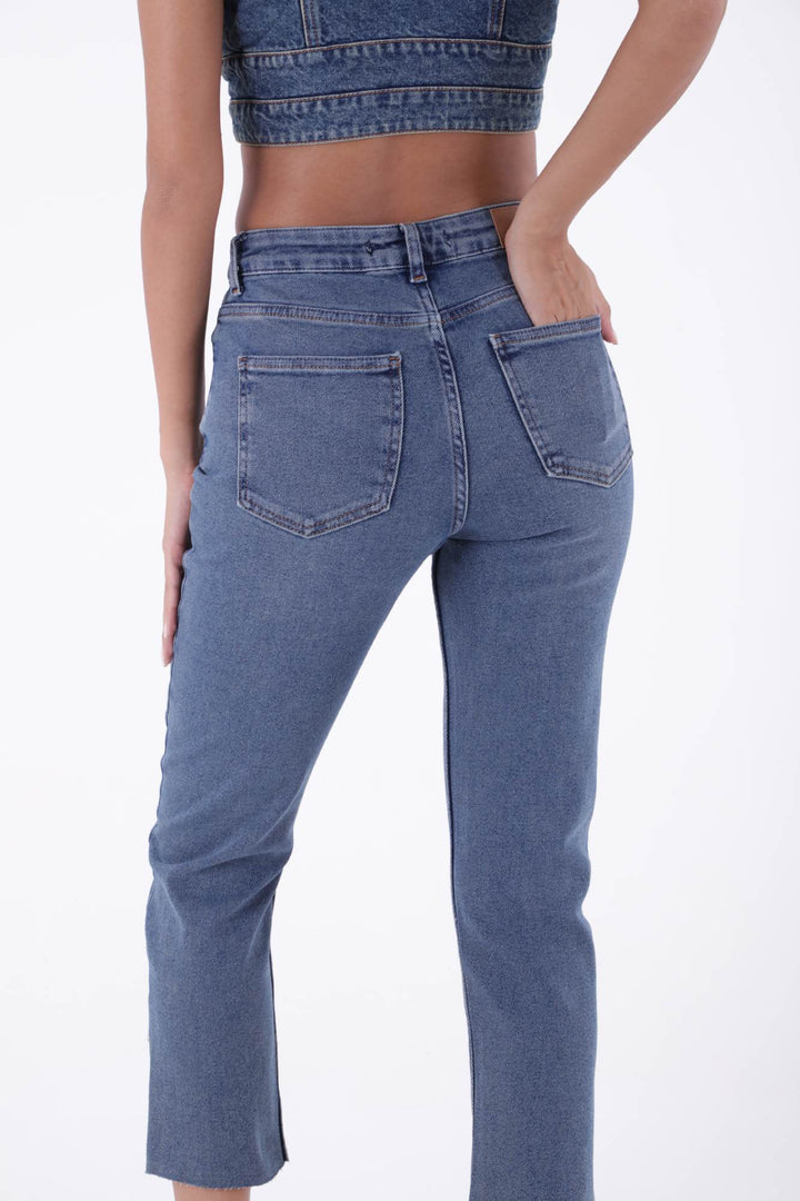 XLJ Mom Jean with Side Slits Mixed - Spring