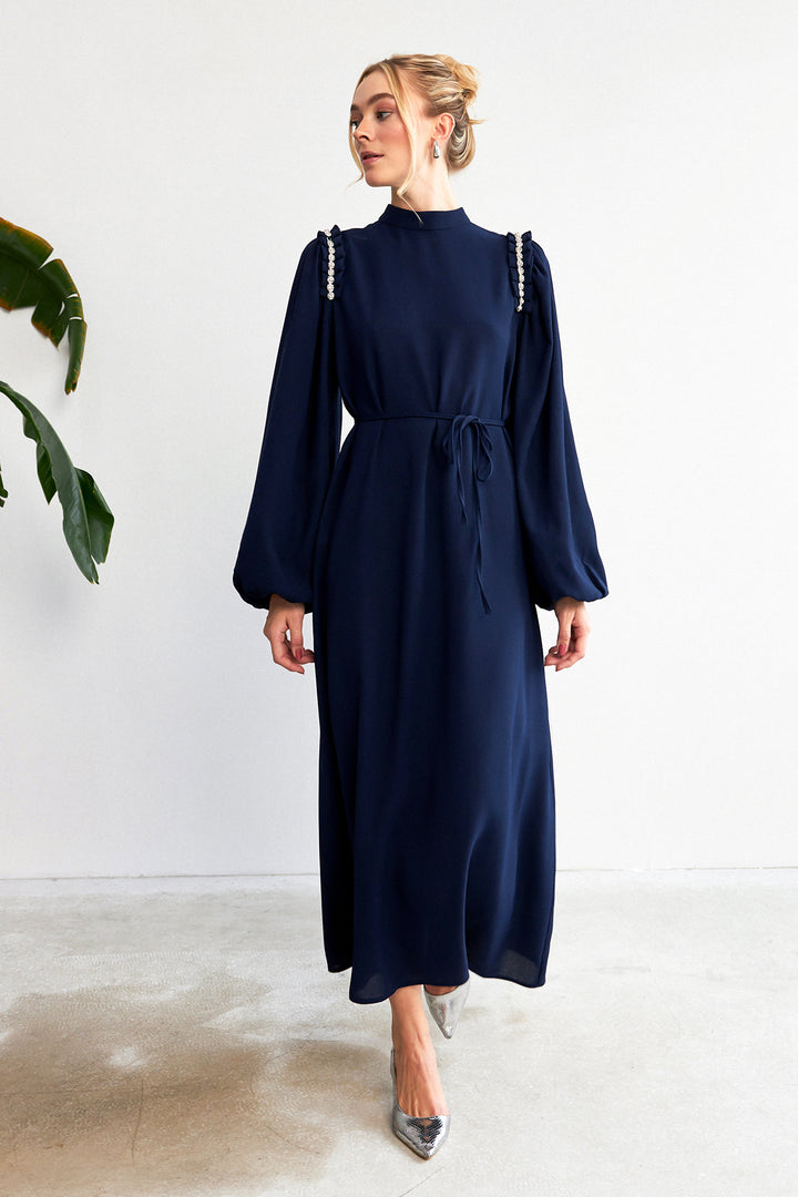 ZRF Women Nova Shoulder Detailed Dress - Navy Blue - Béziers
