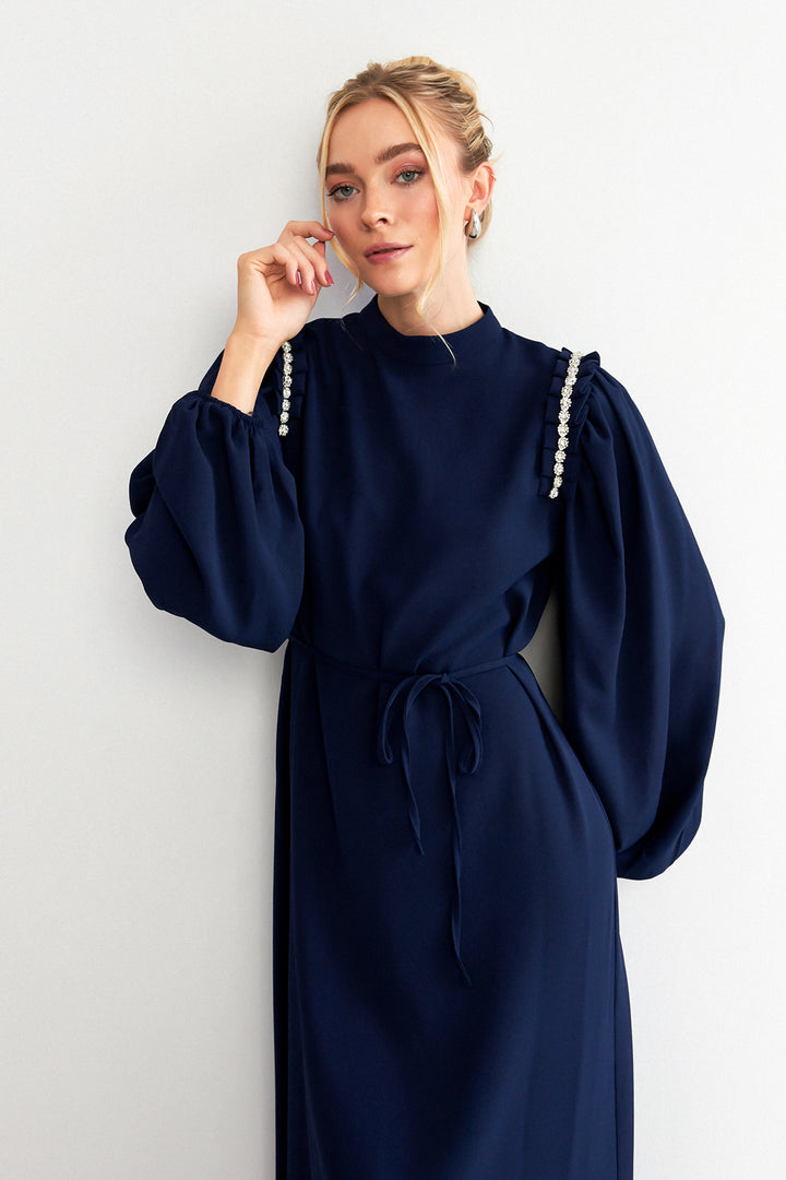 ZRF Women Nova Shoulder Detailed Dress - Navy Blue - Béziers