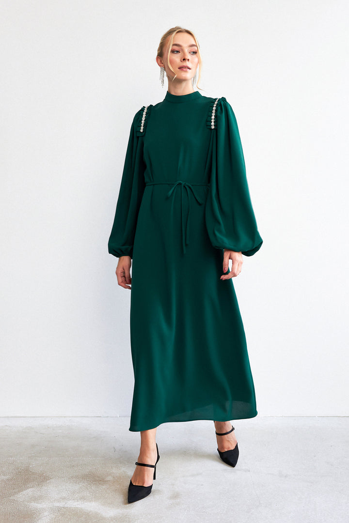 ZRF Women Nova Shoulder Detailed Dress - Emerald - South Whittier