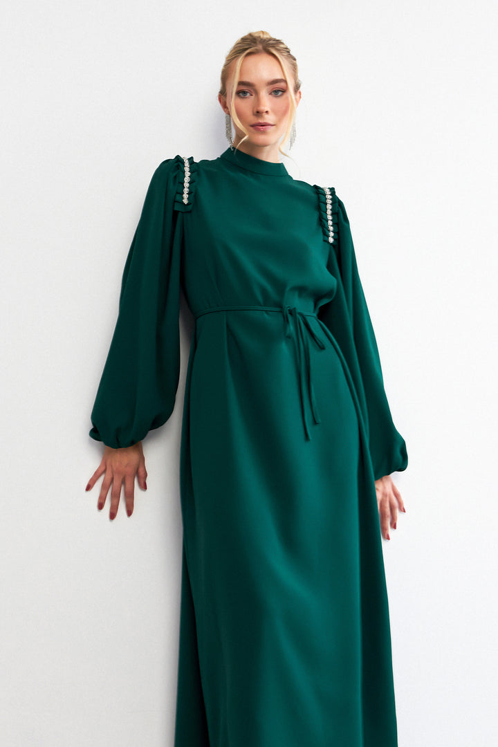 ZRF Women Nova Shoulder Detailed Dress - Emerald - South Whittier