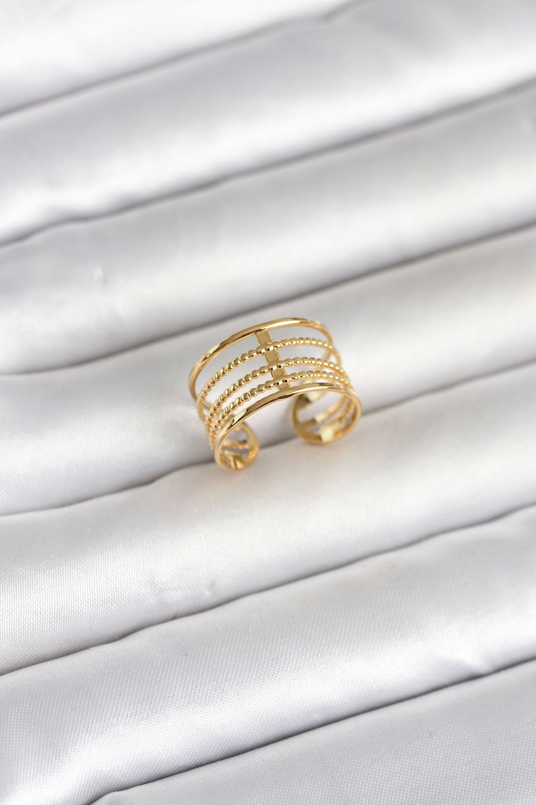 EBJ 316L Çelik Gold Renk Vintage Model Kadın Yüzük - Chalándri