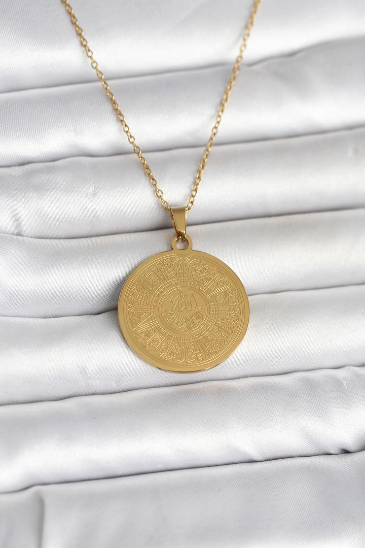 EBJ 316L Çelik Gold Renk Ayetel Kürsi Yazılı Kolye - West Fargo
