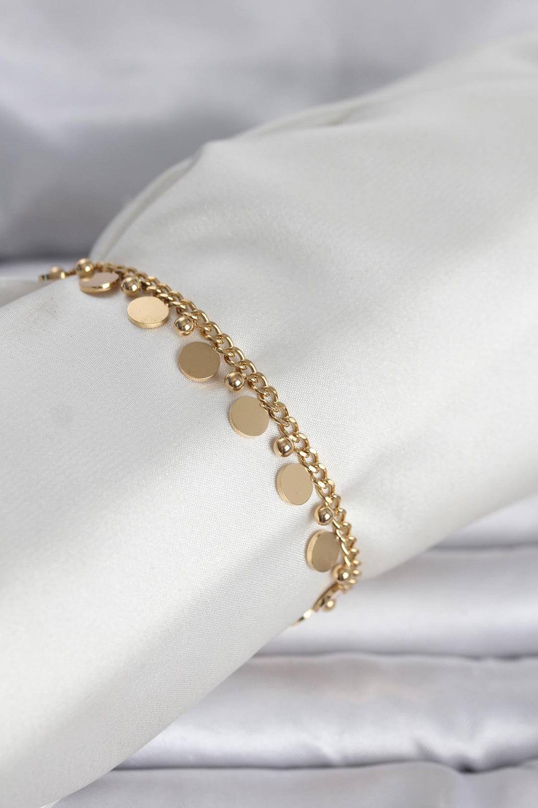 EBJ 316L Çelik Gold Renk Pullu Model Kadın Bileklik - Pomezia