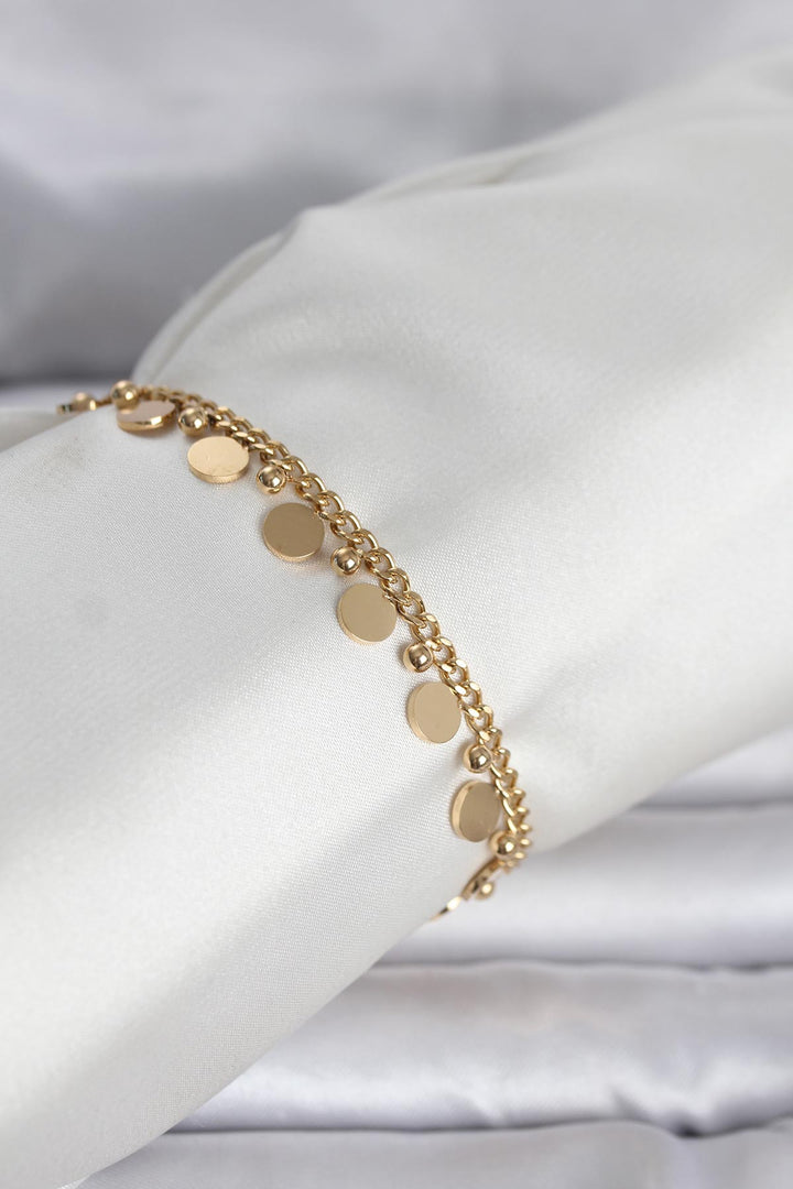 EBJ 316L Çelik Gold Renk Pullu Model Kadın Bileklik - Pomezia