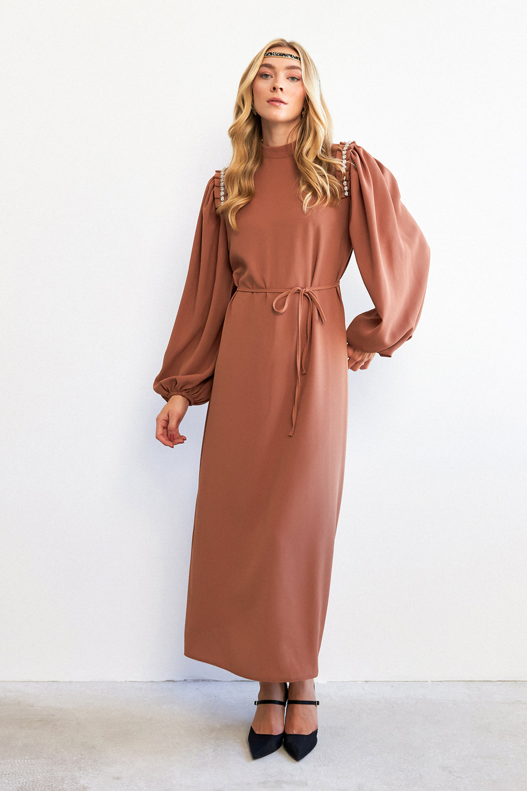ZRF Women Nova Shoulder Detailed Dress - Camel - Bellevue