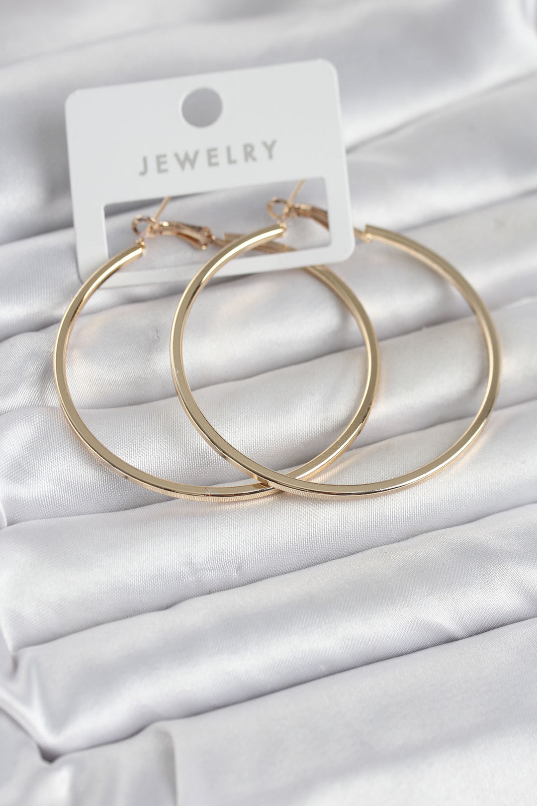 EBJ Gold Renk Pirinç Köşeli Kenar Halka 54 mm Kadın Küpe - Whangarei