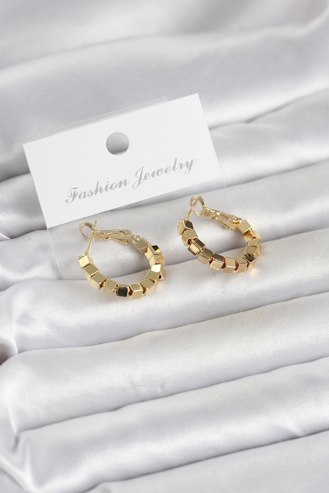 EBJ Gold Renk Kare Halka Model Kadın Küpe - Haverford