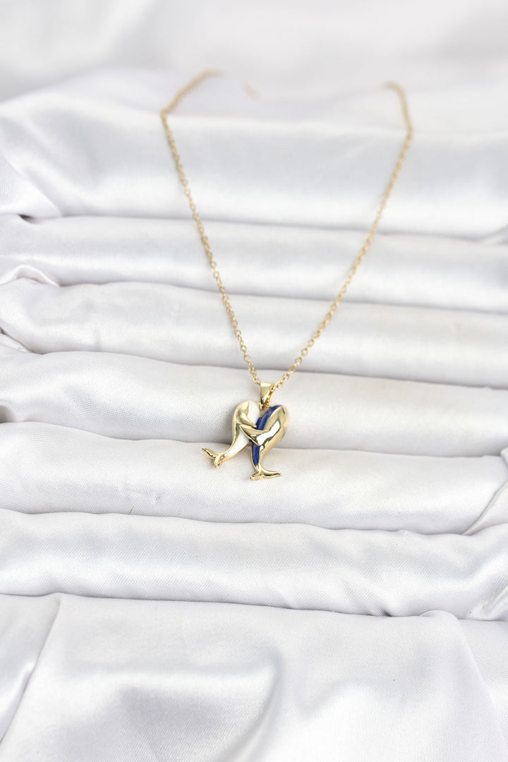 EBJ 316L Çelik Zincir Gold Renk Dolphin Model Kadın Kolye - Salisbury