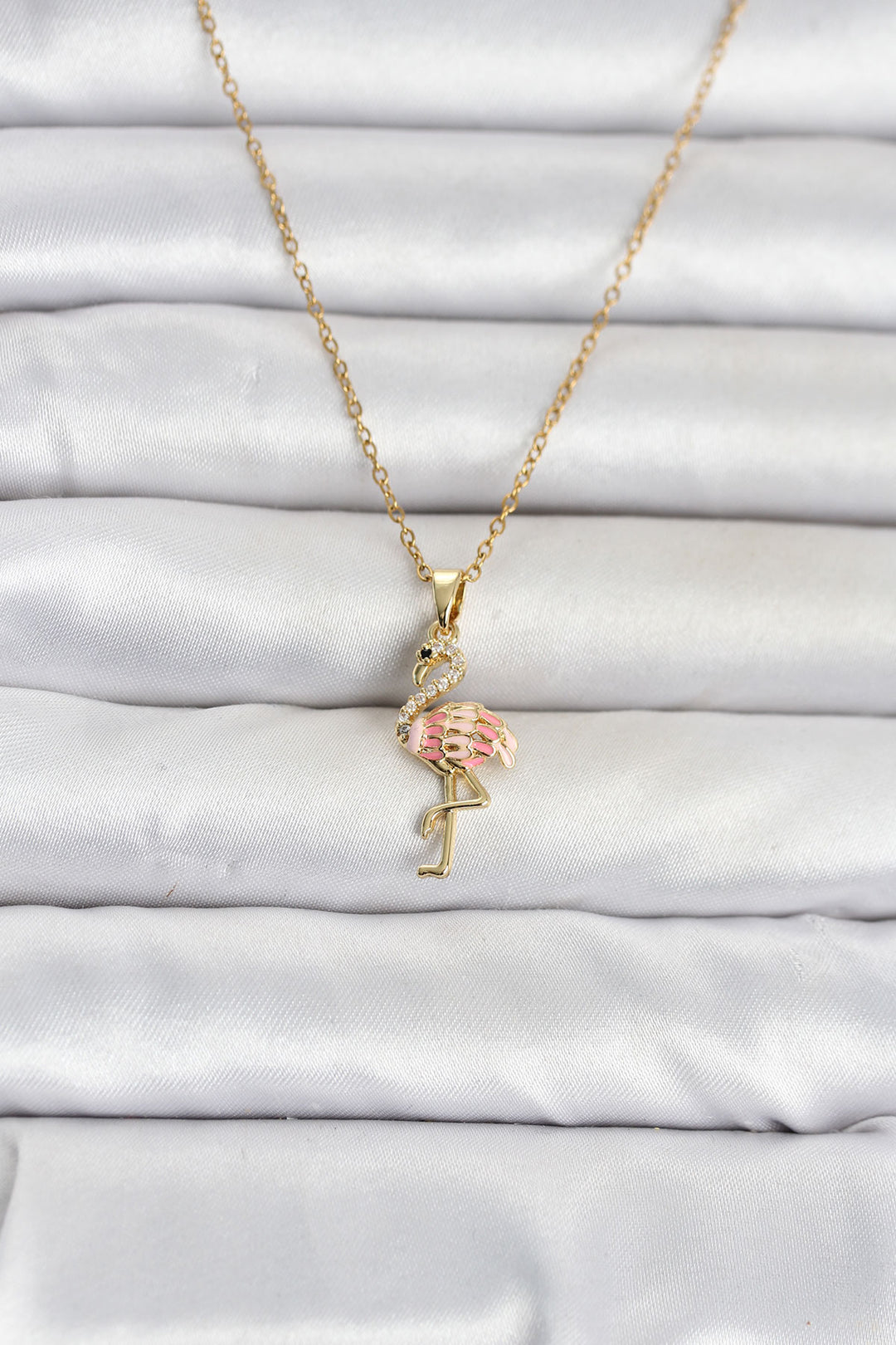 EBJ 316L Çelik Zincir Gold Renk Flamingo Model Kadın Kolye - San José del Cabo