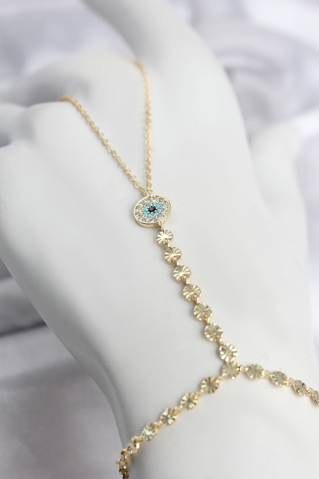 EBJ Gold Renk Pirinç Zirkon Taşlı Nazar Model Şahmeran - East Lansing