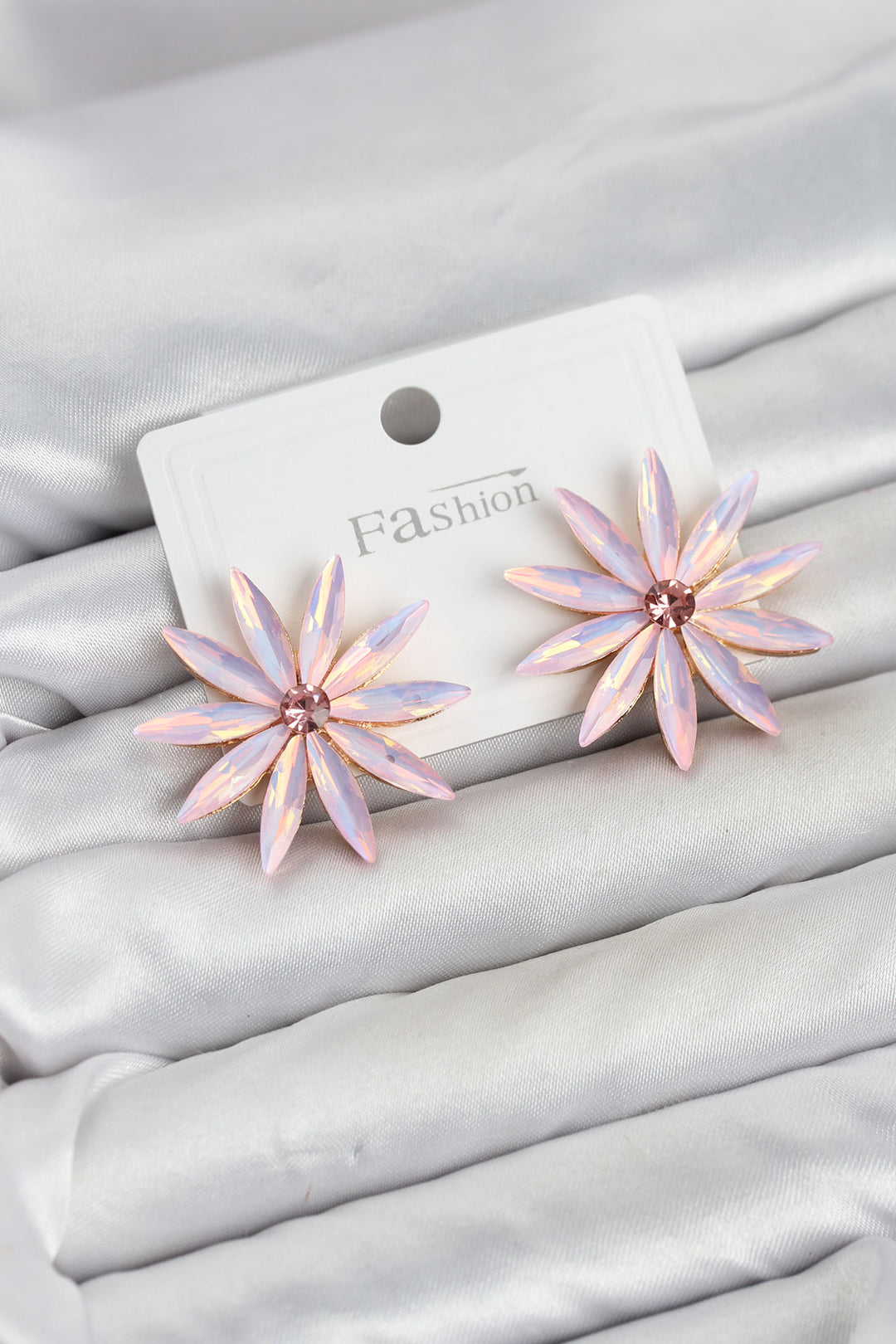 EBJ Pembe Kristal Taşlı Lotus Model Kadın Küpe - Richmond Hill