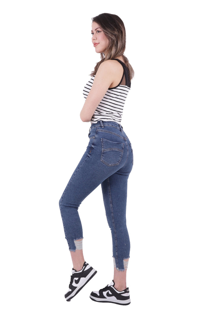 XLJ Skinny Jean with Teared Hems Mixed - Zaragoza