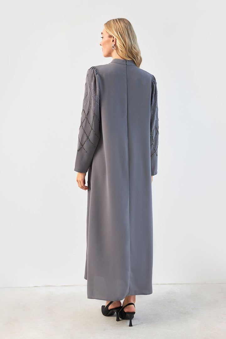 ZRF Women Alora Stone-Embroidered Evening Dress - Gray - Westland