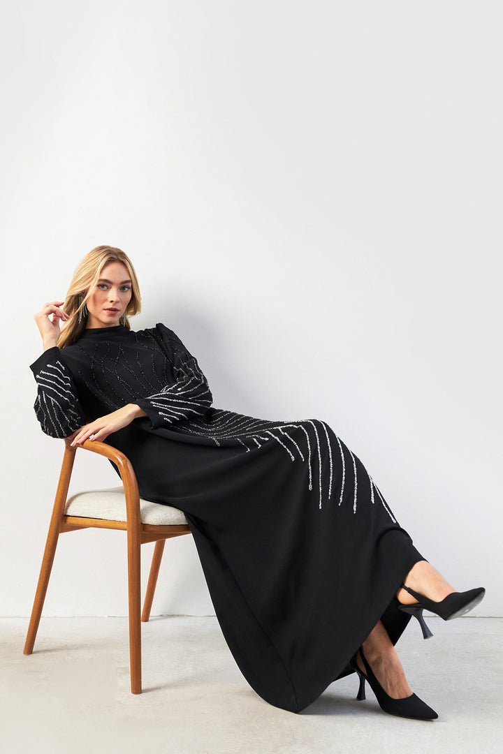 ZRF Women Nara Stone-Embroidered Evening Dress - Black - Cupertino