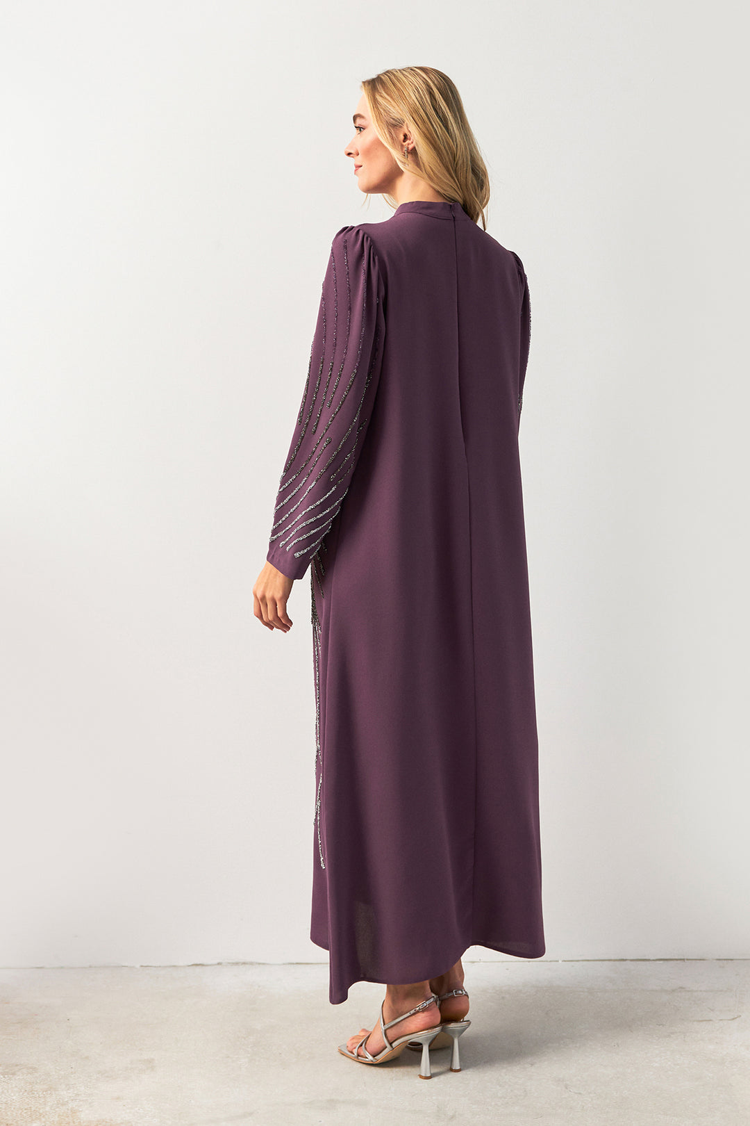 ZRF Women Embroidered Evening Dress with Rhinestones - Lilac - Kempten