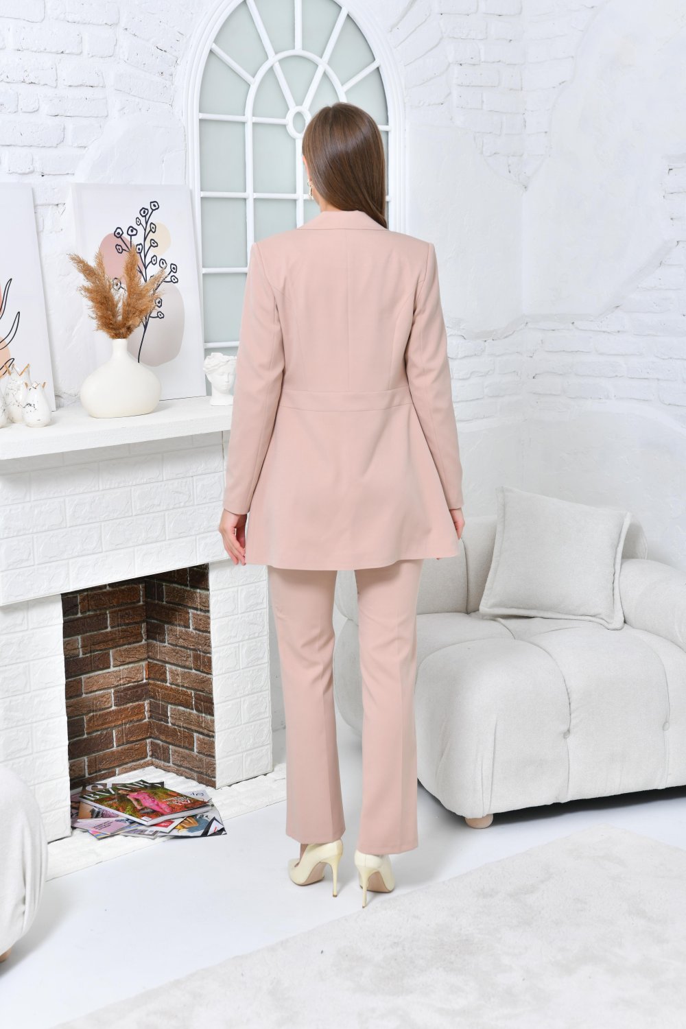 NDL Women Pleated Women's Suit Beige - Korydallós