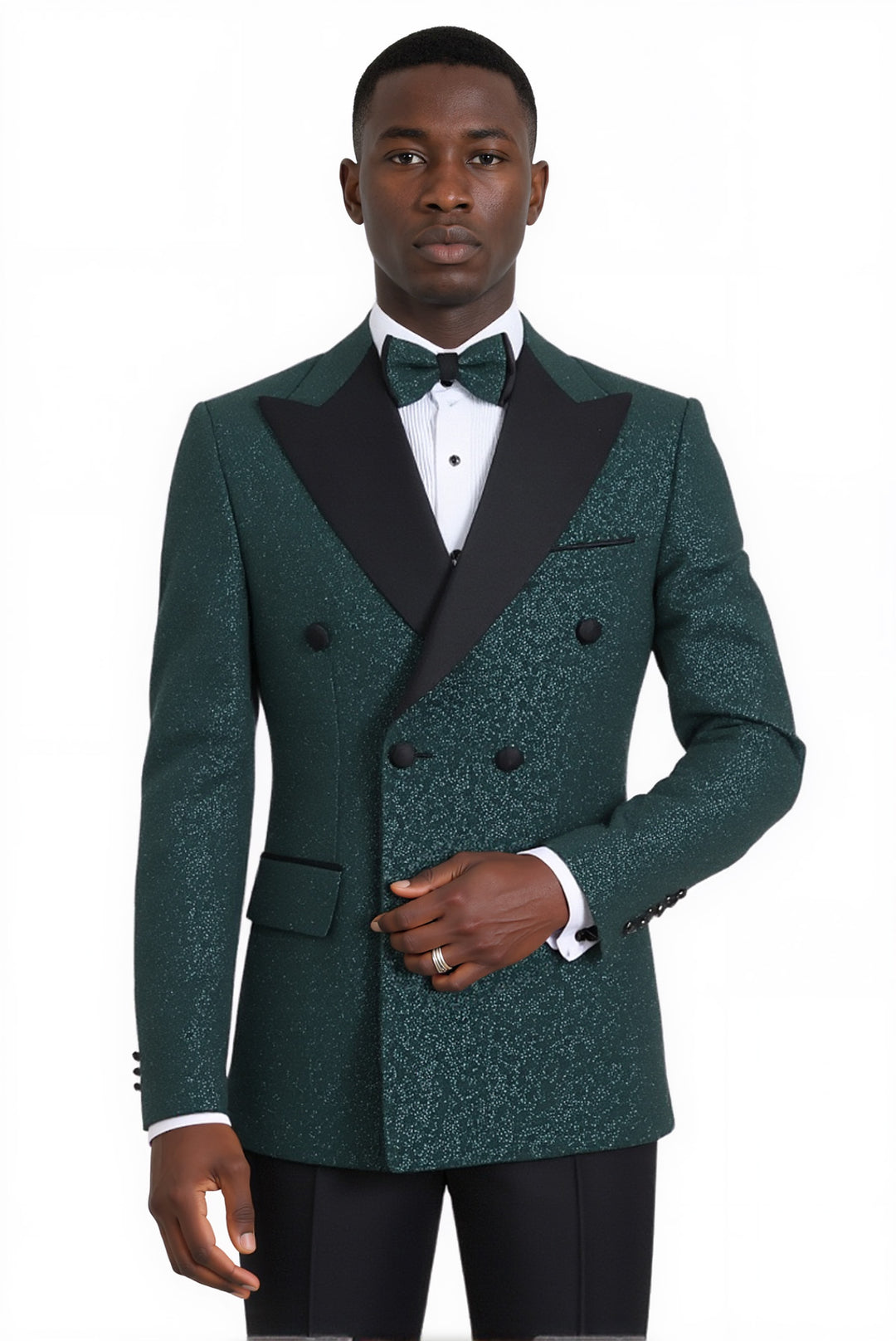 Rili25 - Emerald Green Double-Breasted Men’s Tuxedo Suit – Florence
