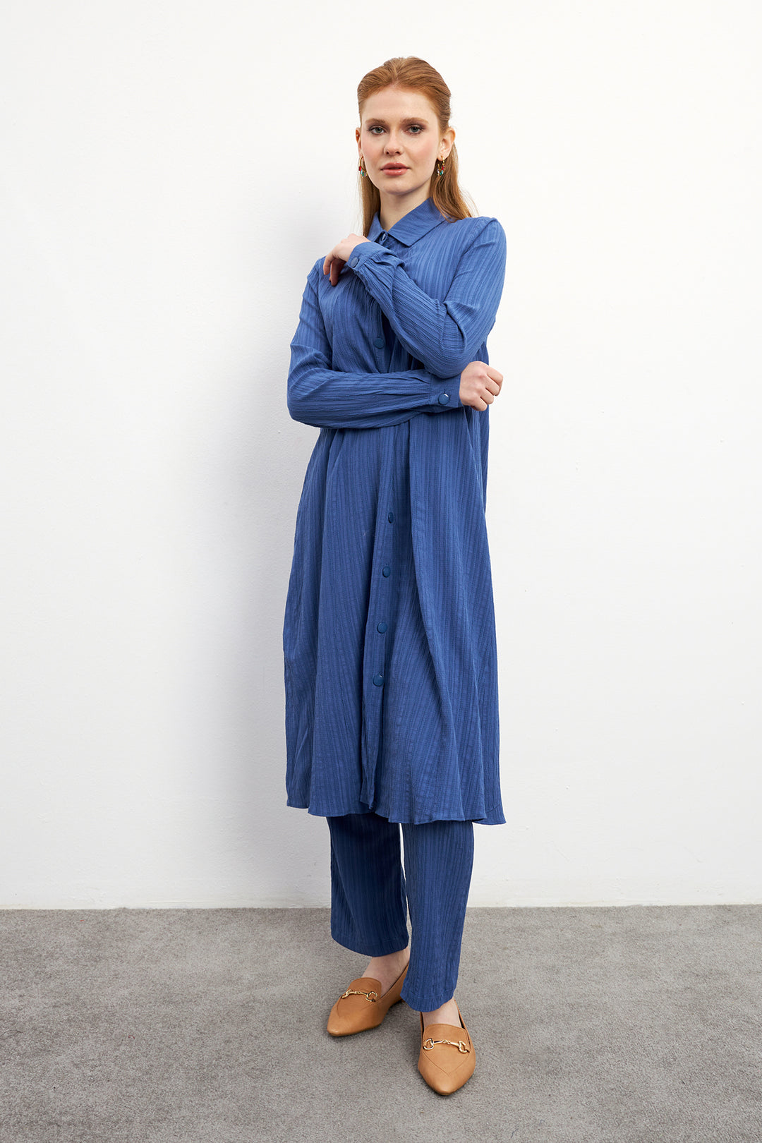 ZRF Women Elina Tunic Pants Set - Indigo - Chartres