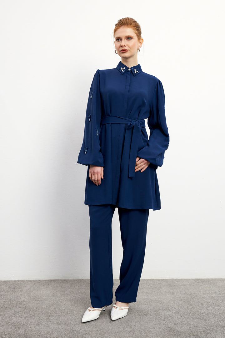 ZRF Women Leora Tunic Pants Set - Indigo - Urmston