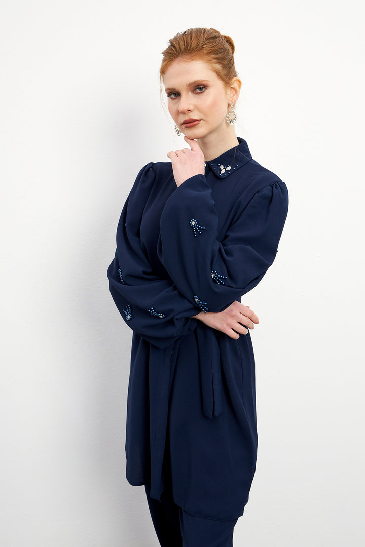 ZRF Women Leora Tunic Pants Set - Navy - Richmond