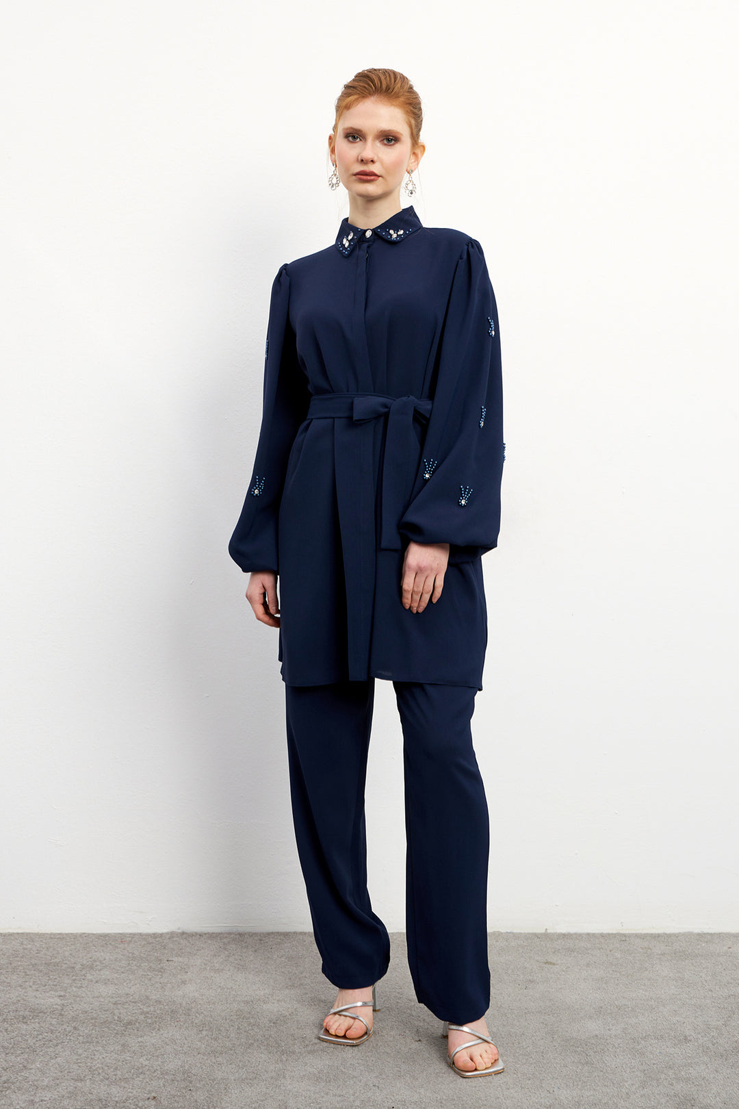 ZRF Women Leora Tunic Pants Set - Navy - Richmond