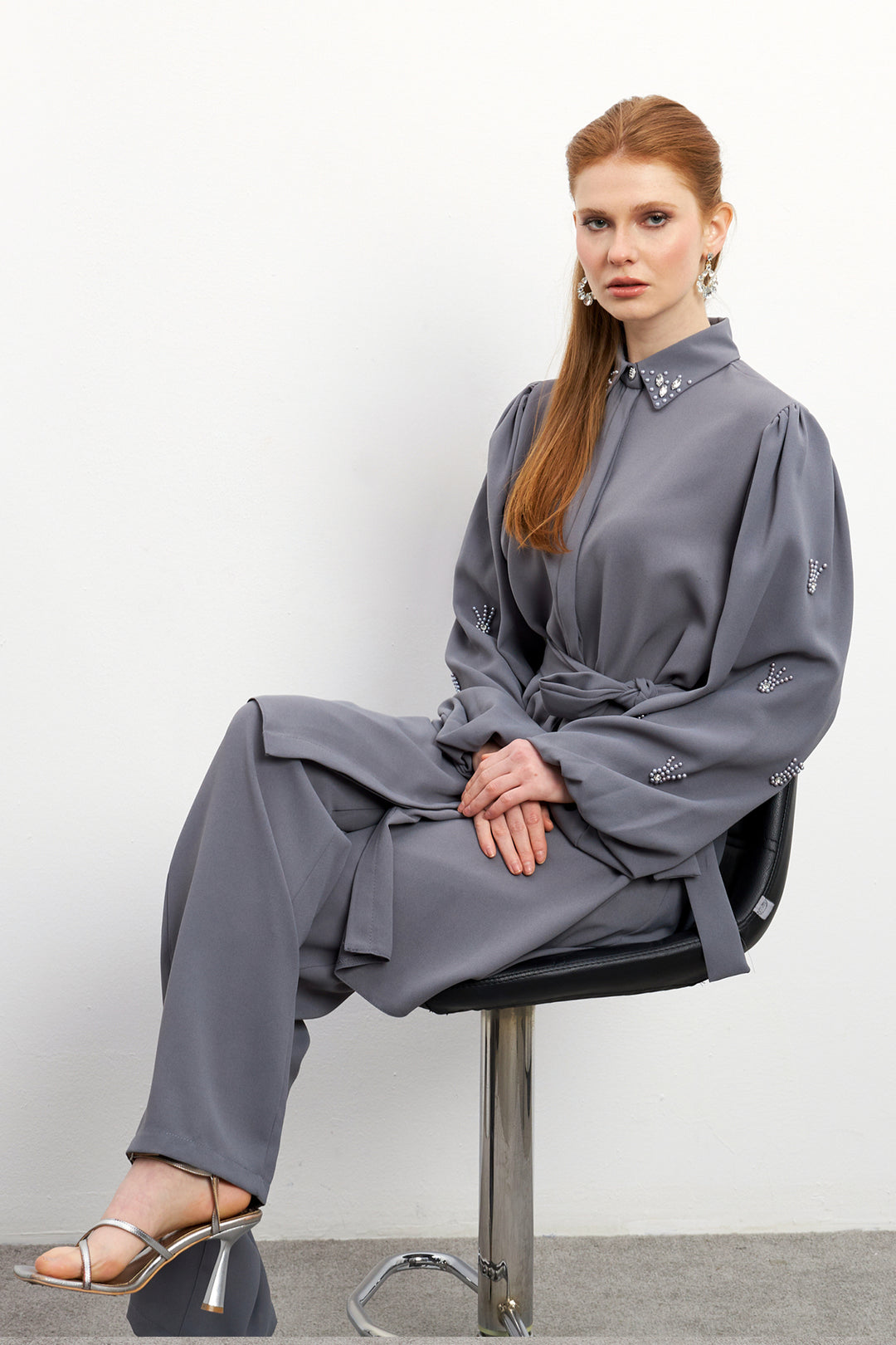 ZRF Women Leora Tunic Pants Set - Gray - Tournai