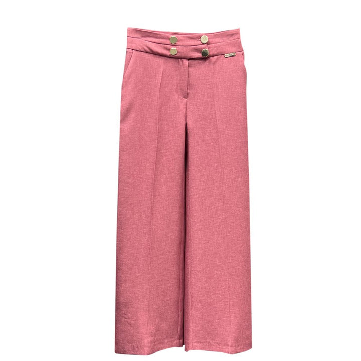 NDL Women 4-Button Wide Leg Pants Rose Pink - Casalnuovo di Napoli