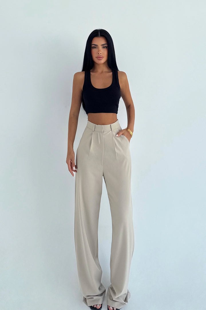EYY Women Krem Yüksek Bel Pantolon - Westminster