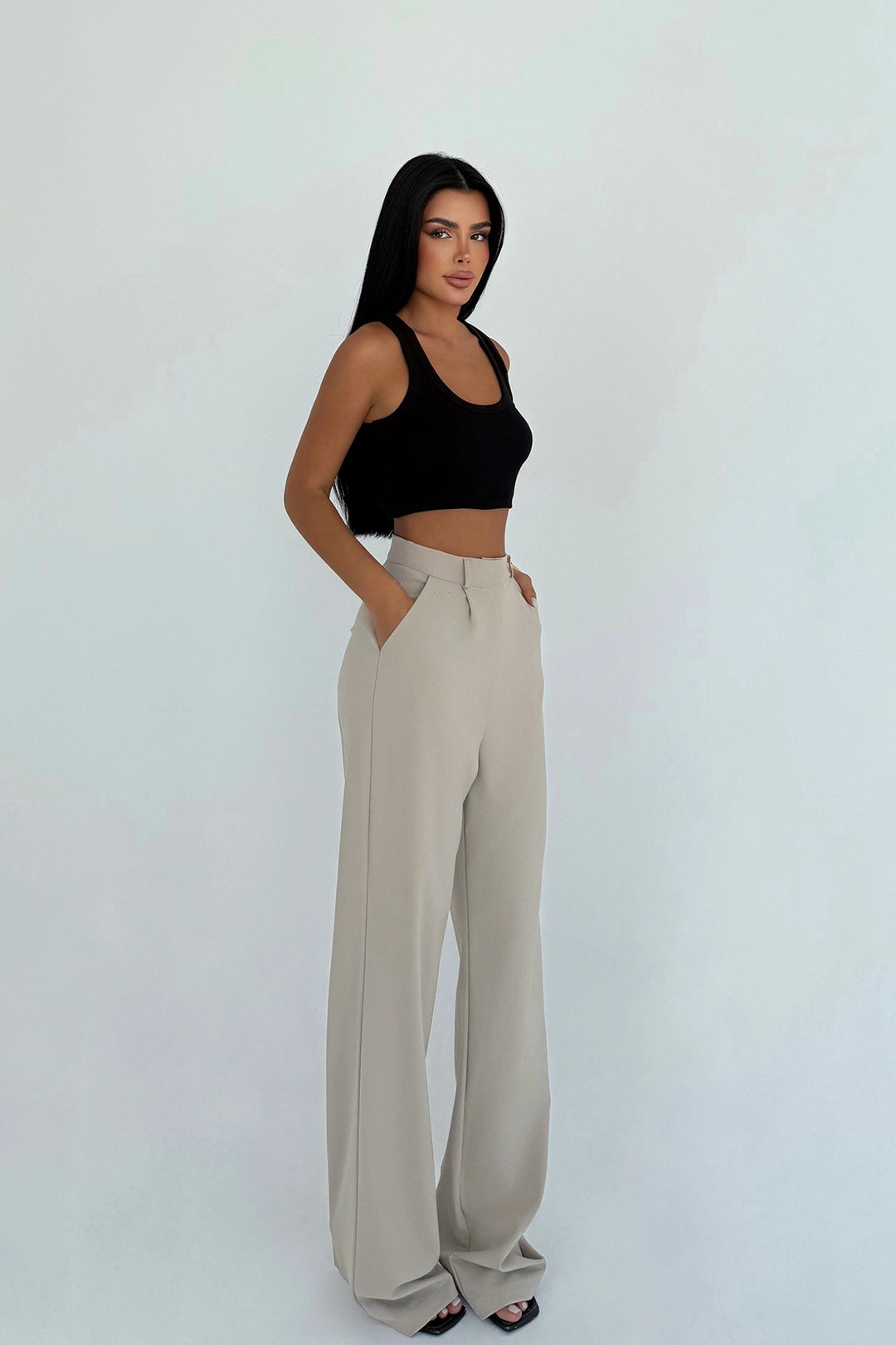 EYY Women Krem Yüksek Bel Pantolon - Westminster