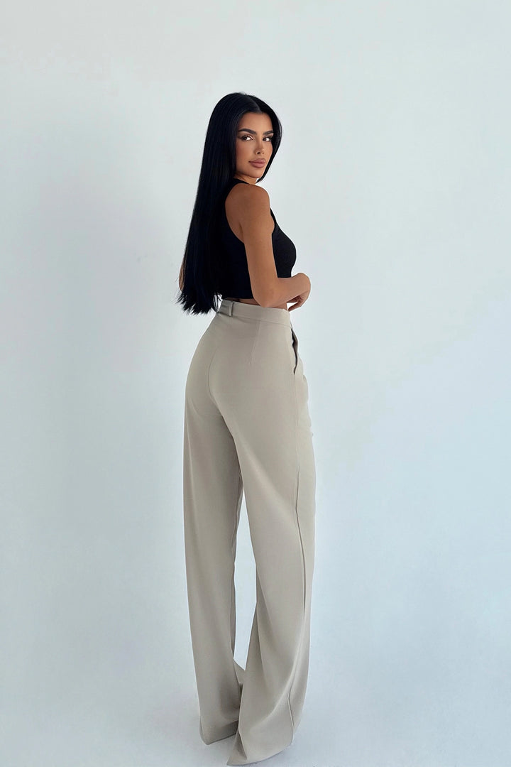 EYY Women Krem Yüksek Bel Pantolon - Westminster