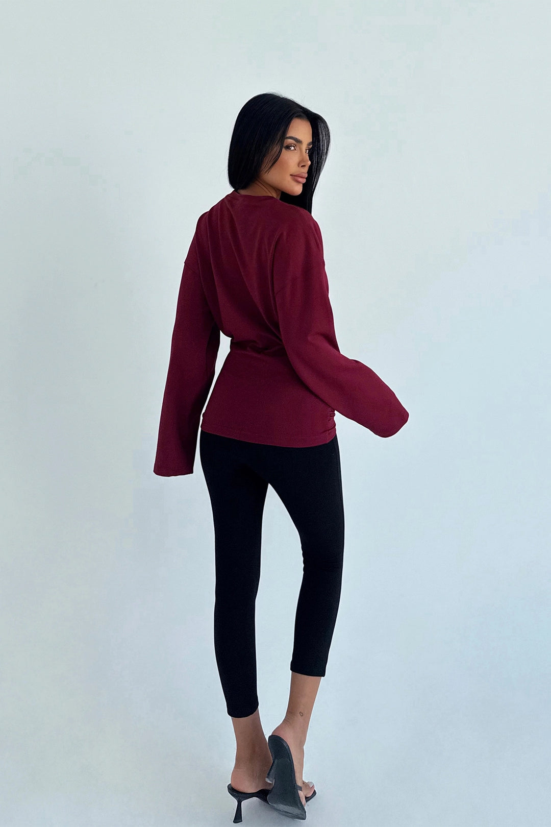 EYY Women Burgundy Pia Long Sleeve Blouse - Voluntari