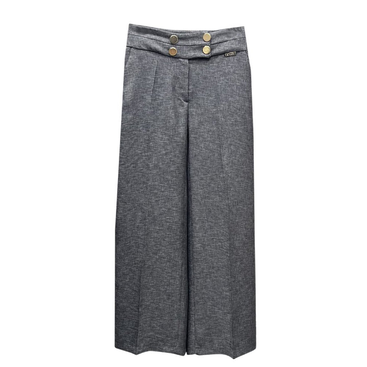 NDL Women 4-Button Wide Leg Pants Gray - Snizhne