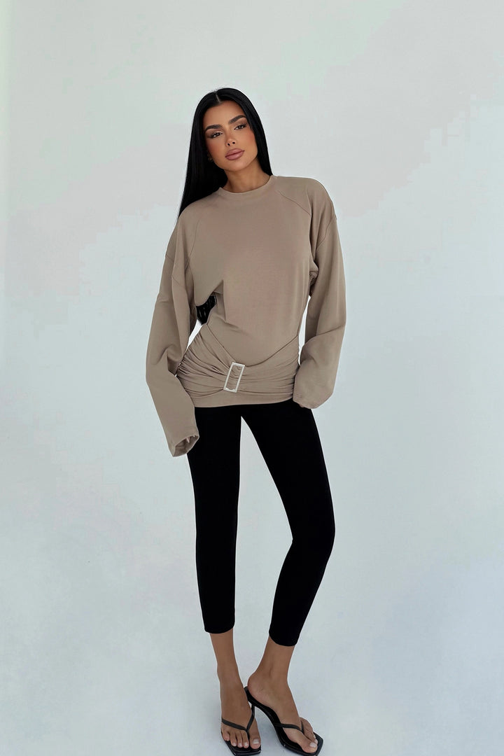 EYY Women Beige Buckle Detail Blouse - Ibiza